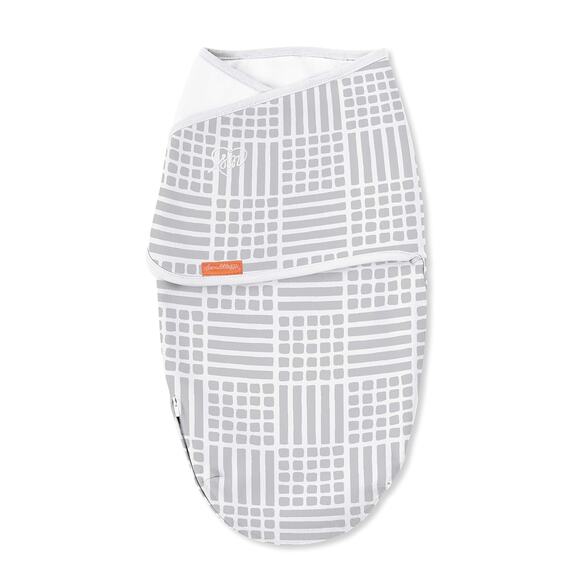 Swaddle Me Small / Medium Whisper Quiet Swaddle Gray White Easy Change Zipper - Picture 1 of 8